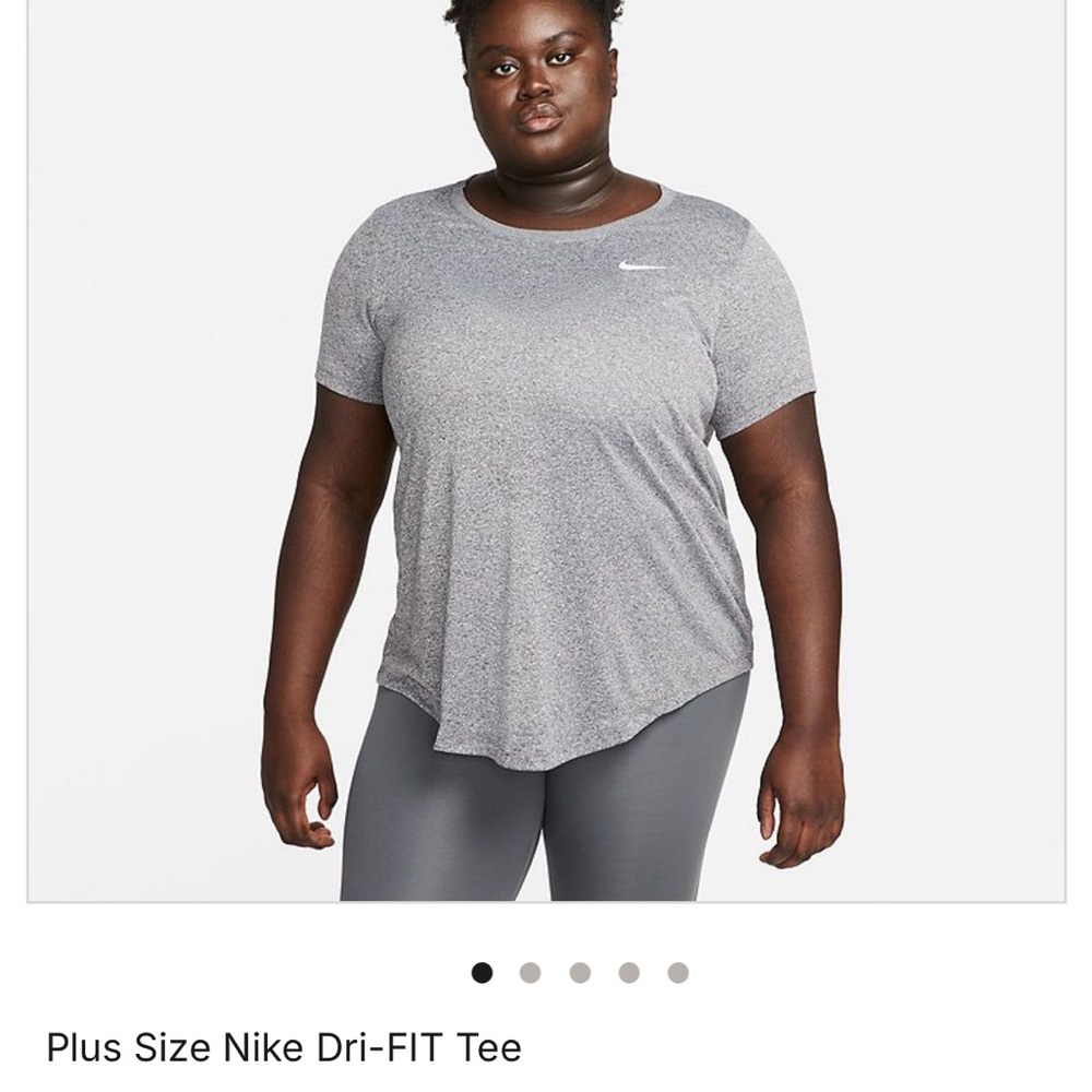 Nike Women's Plus Size Short Sleeve Tee - Heather Gray